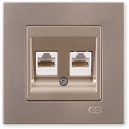 

PnpnElectrıc Gns Eqona Metallic Beige Double Data Socket (2 xRJ45 Cat6)