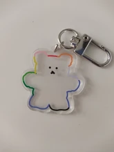 Llavero transparente de dibujos animados para niños, minillavero de PVC con forma de oso de goma, regalo para niños