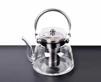 

QUICKNESS 900ML Borosilicate Glass Teapot Heat Resistant Square Glass Teapot With Tea Infuser Filter Milk Oolong Flower Tea Pot