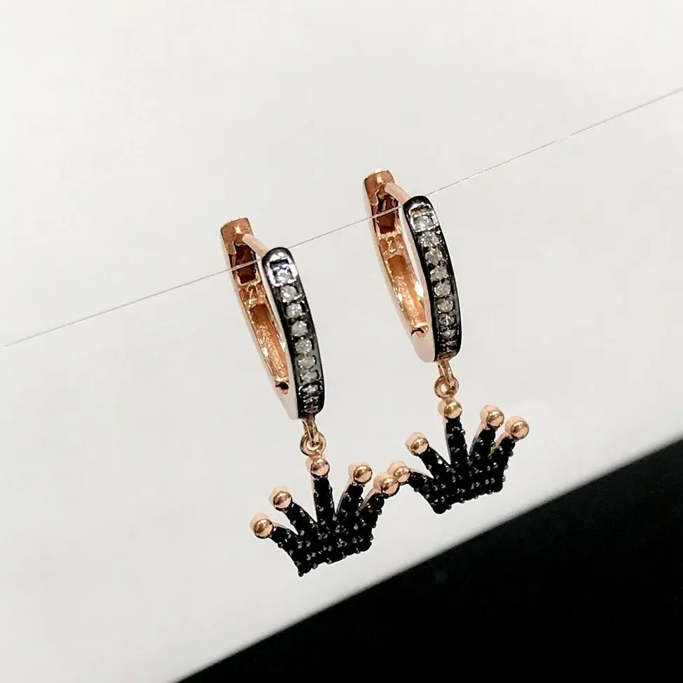Тренд Королева Тиара Корона серебряные серьги кольца