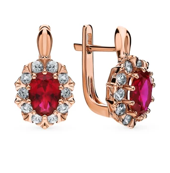 

Gold earrings with rubies and sapphires sunlight sample 585 test