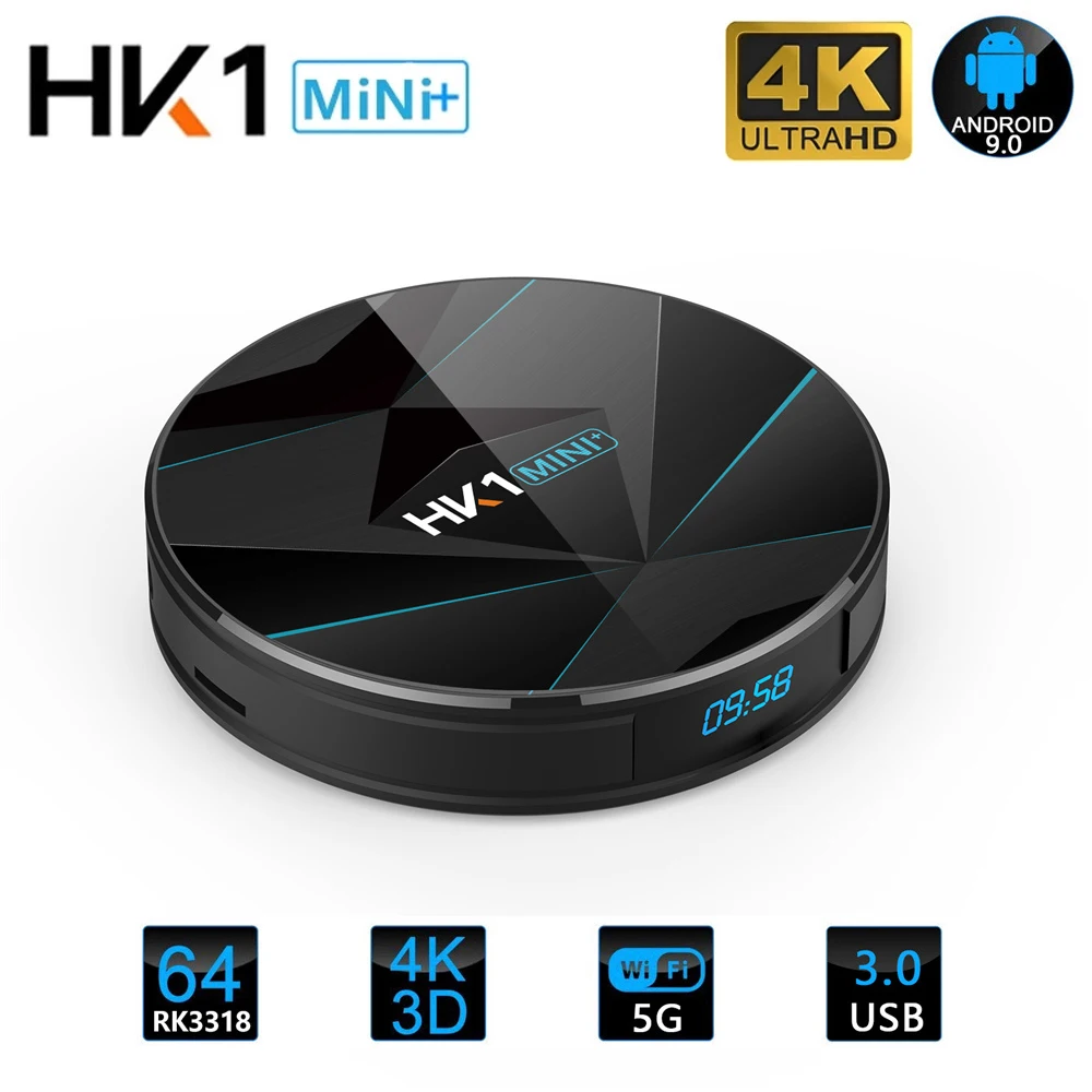 

HK1 MINI PLUS Android 9.0 4G 128G 32G 64G 2.4G/5G Wifi 4K Google Player PK HK1MAX RK3318 TV Box