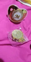 Chupete con diamantes de imitación para bebé, cadena con 26 letras de silicona, regalo para Baby Shower, sin BPA
