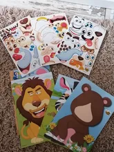 Pegatinas de rompecabezas para niños, juegos de rompecabezas de princesa de cara a cara, dinosaurio de ensamblaje, juguete educativo de entrenamiento de reconocimiento