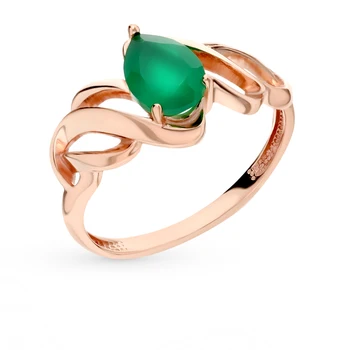 

Gold ring with agate sunlight sample 585 test