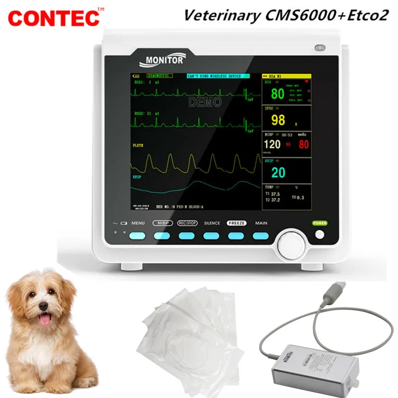 CONTEC Veterinary VET Vital Signs Patient Monitor Multi-Parameters Monitor With Etco2 CMS6000 VET