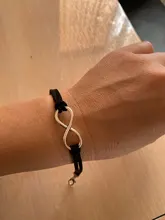 OBSEDE-pulsera de cuero tejido a mano con cuerda infinity para mujer, Color plateado, cuero de terciopelo coreano, 15 colores
