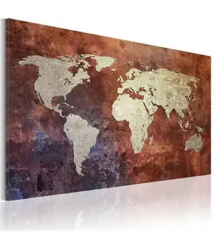 

Picture-world map color rusty metal