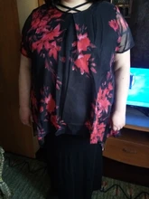 Tops y blusas para mujer de talla grande 5xl, Túnica de gasa con estampado Floral cruzado, camisa holgada informal de manga corta # N