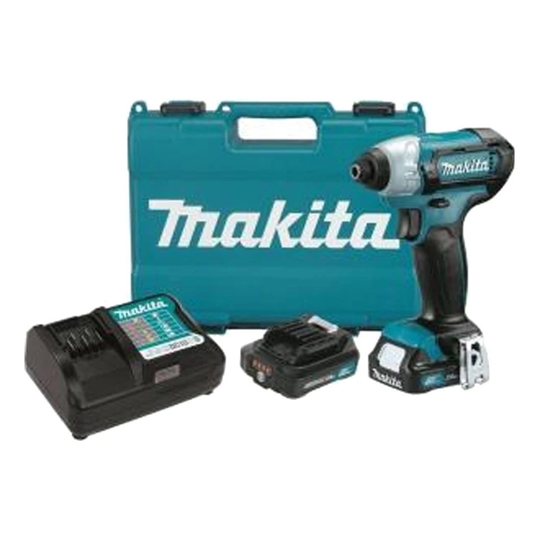 Гайковерт аккумуляторный Makita TD110DWAE (Крутящий момент 110 Нм, 2600 об/мин, 3500 уд/мин,емкость аккумулятора 2000 мА/ч, реверс, дополнительный аккумулятор, кейс)