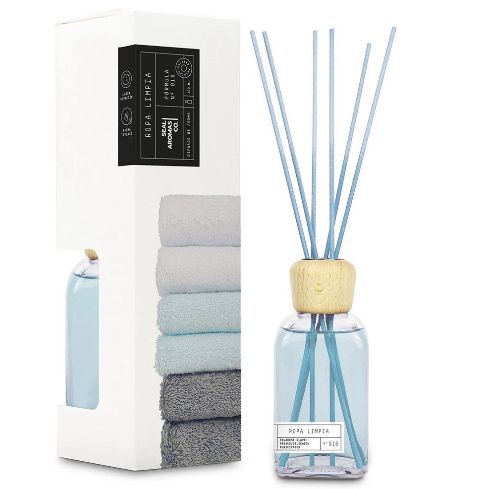 Ambientador Difusor de Aroma tipo Mikado Essential de 100ml con seis barillas difusoras de olor, ideal para la aromaterapia - Super Ofertas