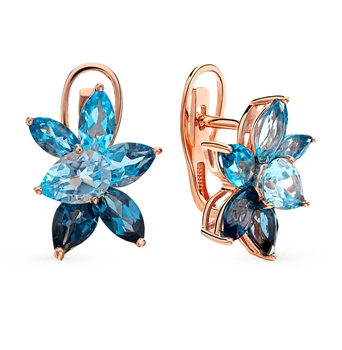 

Gold earrings with Topaz sunlight sample 585