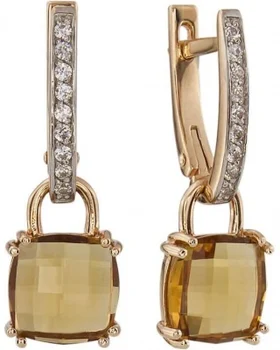 

Aloris earrings with citrine and cubic zirconia in red gold