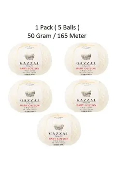 

Thread 1 Pack (5 Balls) Gazzal Baby Cotton Yarn (1 Ball: 50 Gr 165 Mt) Colour: 3437 (Amigurumi Knitting Yarn Light Beige Colour)