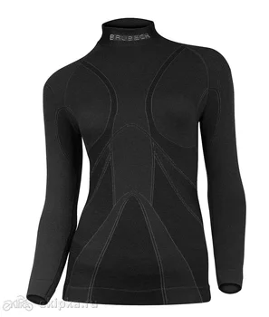 

Brubeck women's turtleneck Wool merino, black (L)