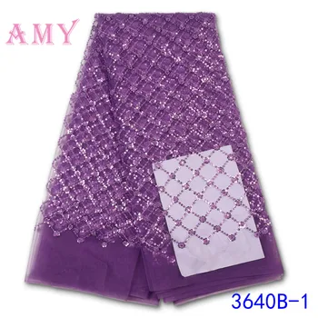 

Nigeria Fabric With Sequins 2020 High Quality Lace Material African Dresses for Women AMY3640B