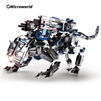 Microworld 3D Metal Puzzle Modern Mechanical Police Dog Model Assemble DIY Jigsaw Birthday Christmas Gift Toys For Teen Children 2