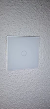 UBARO-Interruptor táctil con Panel de cristal blanco, pulsador estándar europeo de luz Ac230v, 1 Banda, Control único, lámpara de pared