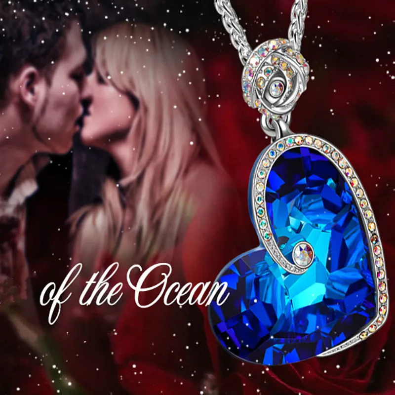 ELECTROPRIME Blue Heart of Ocean Pendant Necklace Titanic Necklace  Valentines Gift : Amazon.in: Jewellery