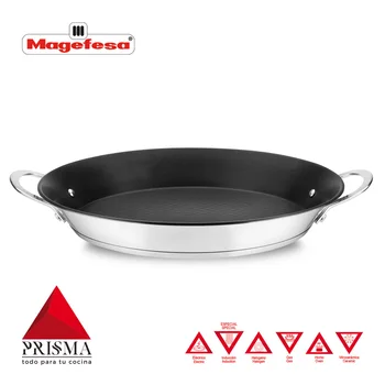 

PAELLERA MAGEFESA Prisma. PAELLERA stainless steel, non-stick Triple layer, suitable induction, oven and dishwasher 34 cm