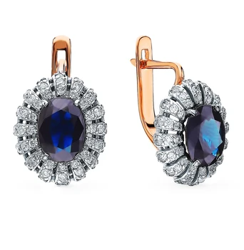 

Gold earrings with diamonds sunlight sample 585