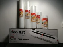 TINTON LIFE-sellador al vacío de alimentos con bolsas, rollos de plástico, bolsas de 5 tamaños para sellador de vacío de cocina para mantener la comida fresca