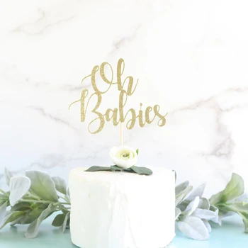 

Oh Babies Cake Topper Twins Cake Decoration Twins Baby Shower Supplies