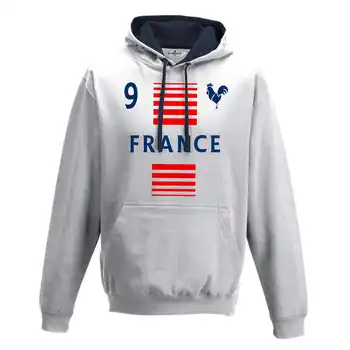 

Hood Sweatshirt Two-Color Men 'S National Sport France 9 Sports Football Europe Rooster 2 S