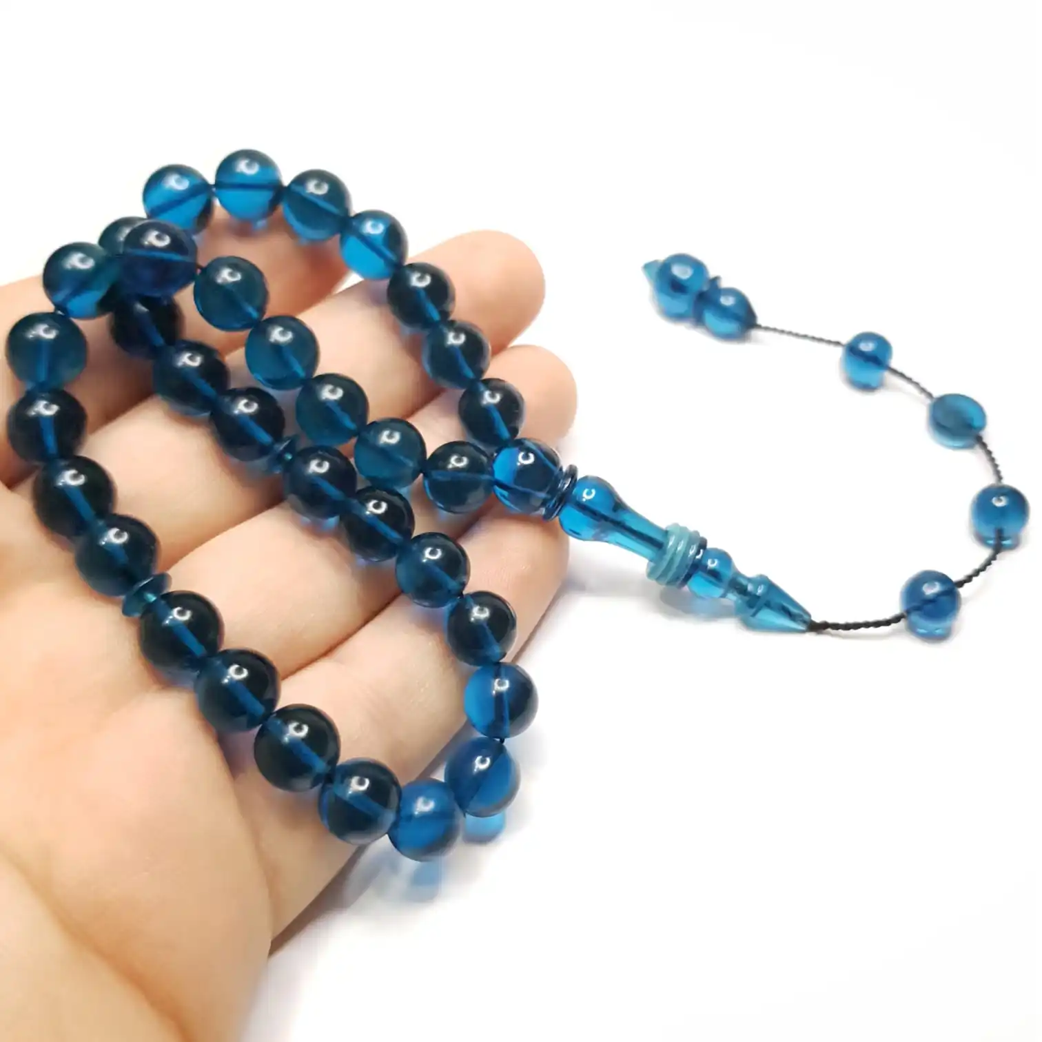 Кольцо со сдавливаемым янтарным розам Tasbih не потускнеет молитва Исламский