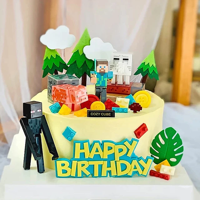 Minecraft Cake Topper Happy Birthday - Décoration de gâteau