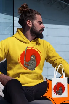 

Angemiel Wear Samurai Ninja Yellow Men 'S Hooded Sweatshirt Bags Kombin