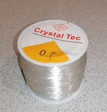 Cuerdas elásticas de plástico para hacer joyas, abalorios de cristal, bricolaje, 0,5-1,2mm, suministro de joyería, transparente/marrón/rojo