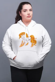 

Angemiel Wear Pegasus Unicorn White Women 'S Hooded Sweatshirt