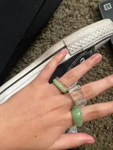 HUANZHI-Conjunto de anillos redondos de resina acrílica para mujer, colorido, Diamante de imitación cuadrado geométrico, regalo de viaje, 2021