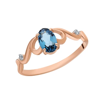 

Gold ring with Topaz and cubic zirconia sunlight sample 585 test