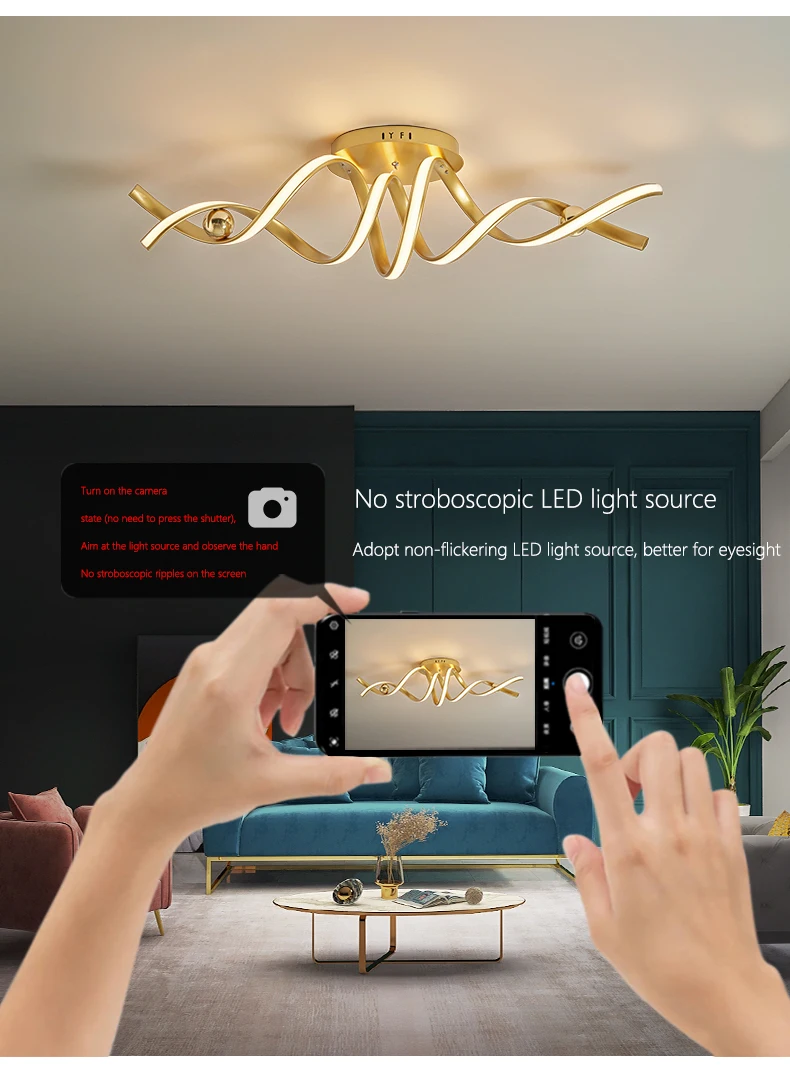 Bedroom Ceiling Lamp Minimalist Led Light For Living Room Children's Loft Golden Home Decor Kitchen Dining Hanging Chandelier chandelier lamp