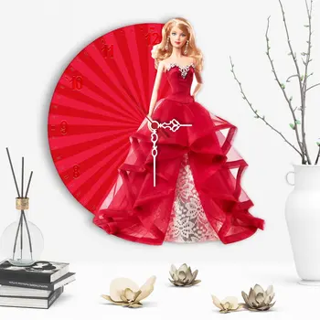

Decorative Barbie Design Wooden Wall Clock-1