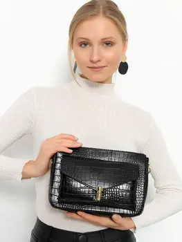 

Stylish Kroko Pattern Double Compartment Shoulder Bag