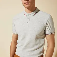 Дефакто Летний досуг мужские с коротким рукавом сплошной цвет рубашки поло мужские повседневные лацканы Polos-L5991AZ19AU-L5991AZ19AU