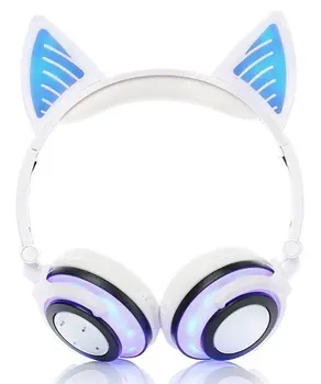 

Glowing headphones "ears of a Cat" with illumination and Bluetooth, White