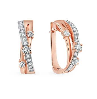 

Gold earrings with diamonds sunlight sample 585