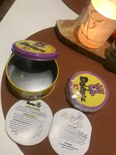 Juego Family Spot It con caja de Metal, tarjeta de juego con garabatos de 83mm, versión en inglés, Artículos populares