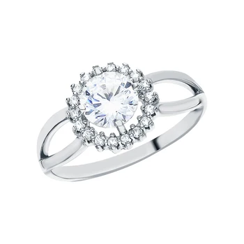 

Silver ring with cubic zirconia sunlight sample 925