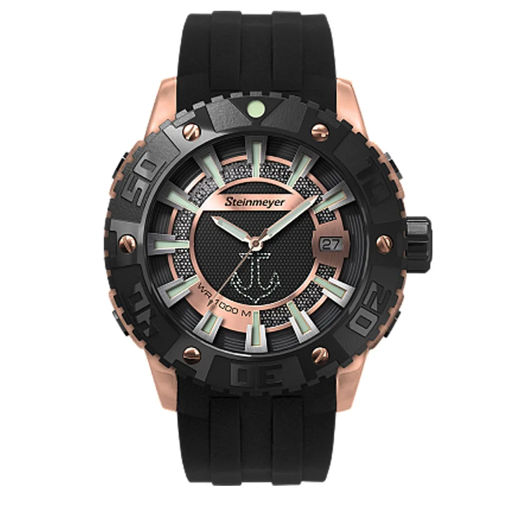 Часы наручные мужские STEINMEYER стальные кварцевые часы спортивные для дайвинга S