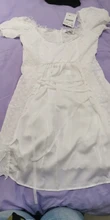 Bazaleas-vestido de encaje bordado blanco para mujer, vestido Vintage de cintura Bandage con lazo cruzado, vestidos de mujer con volantes a la moda