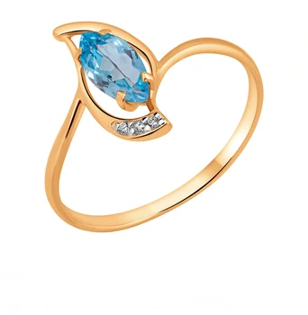 

Gold ring with Topaz and cubic zirconia sunlight sample 585