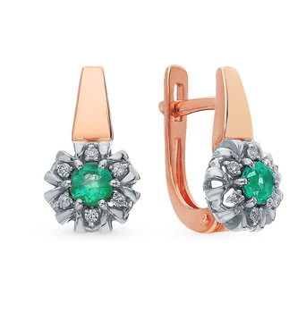 

Sunlight gold earrings with emeralds and diamonds