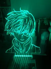 Lamp Bedroom-Decor Gift Led-Night-Light Acrylic Academia Face-Design Anime Shoto Todoroki