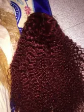 Pelucas frontales de encaje de cabello humano Borgoña, prearrancadas, rizadas, con encaje frontal, densidad completa del 200%, 99j pelo rizado, nudos blanqueados