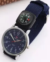 Womage de chico relojes niños moda al aire libre de deportes relojes niños oficial militar tela banda reloj chico reloj masculino